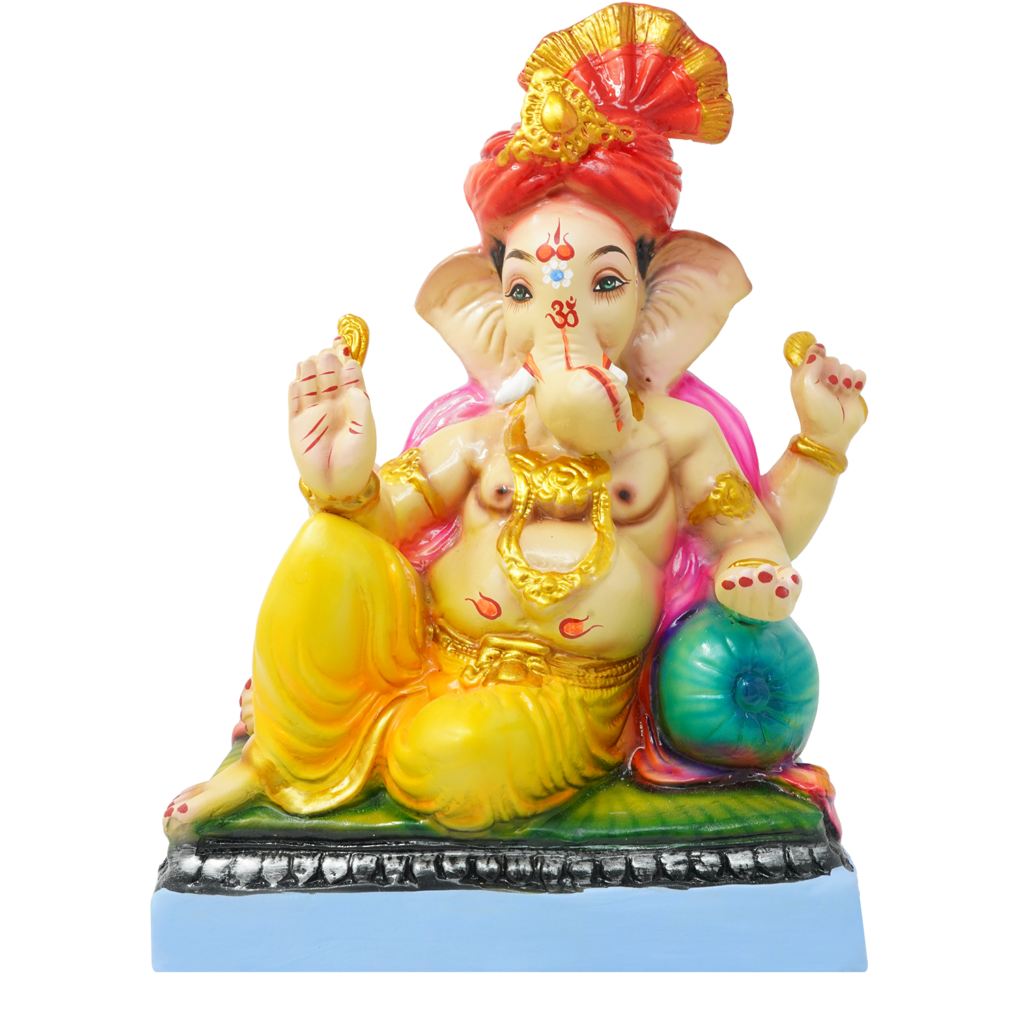 Aaradhya Ganpati 12 Inch Shadu Murti (Free Pooja Box) - Deep Ganesh ...