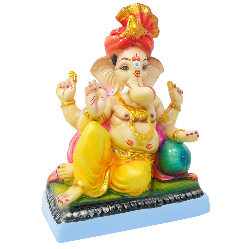 Aaradhya Ganpati 12 Inch Shadu Murti (Free Pooja Box) - Deep Ganesh ...