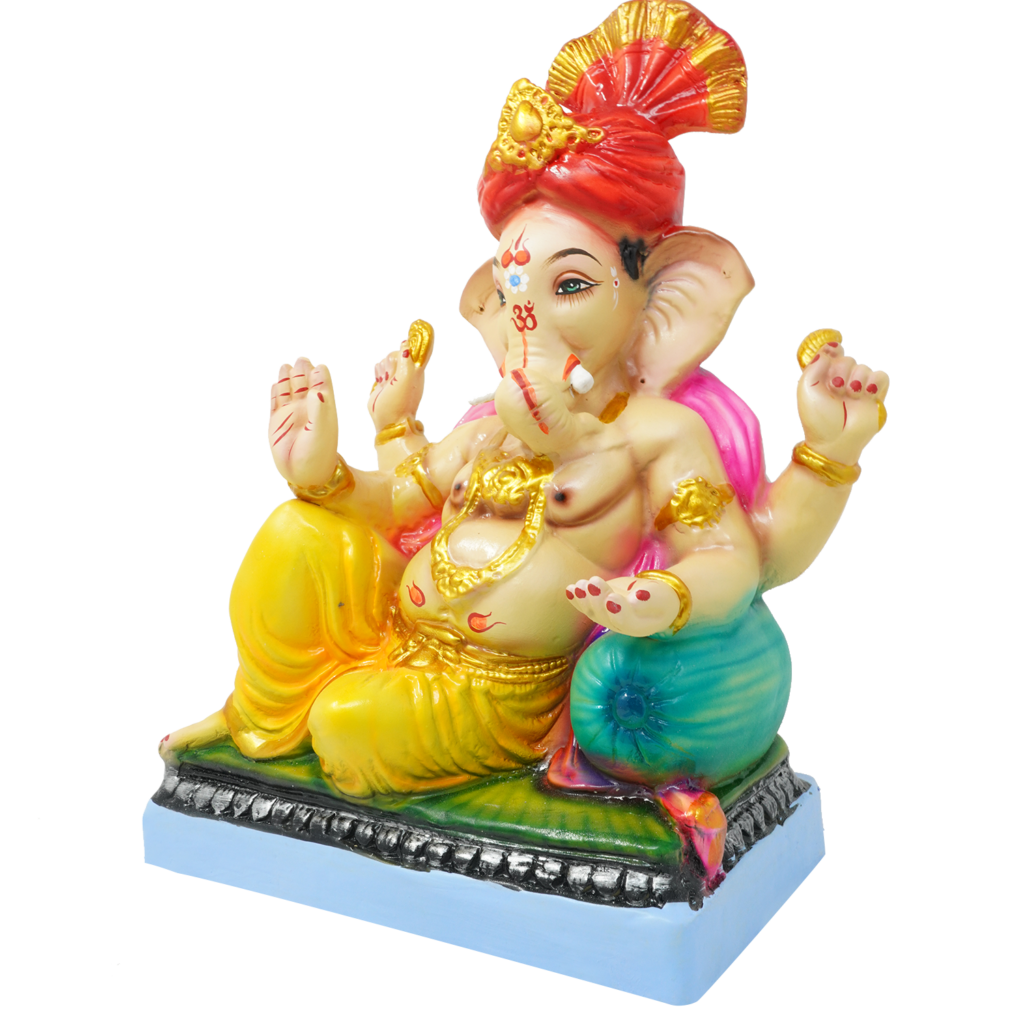 Aaradhya Ganpati 12 Inch Shadu Murti (Free Pooja Box) - Deep Ganesh ...